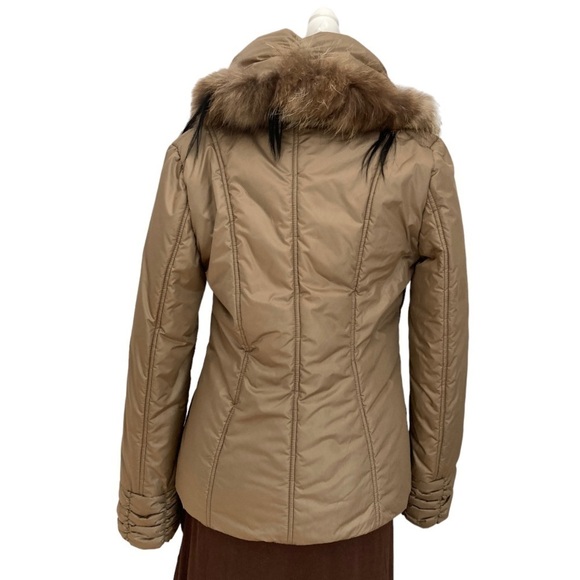 Italian Designer Mariella Rosati Fur trim Jacket Coat - Picture 3 of 6